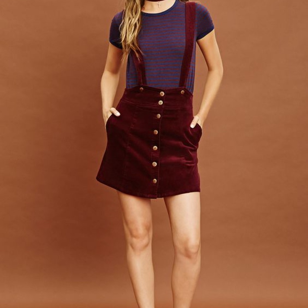 Forever 21 LA Corduroy Overall Skirt